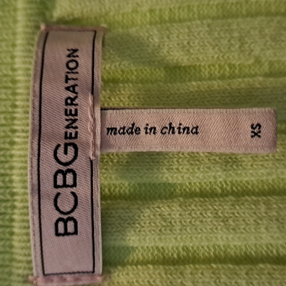 BCBGeneration Lime Green Ribbed Knit Button Up Sweater - Picture 6 of 6